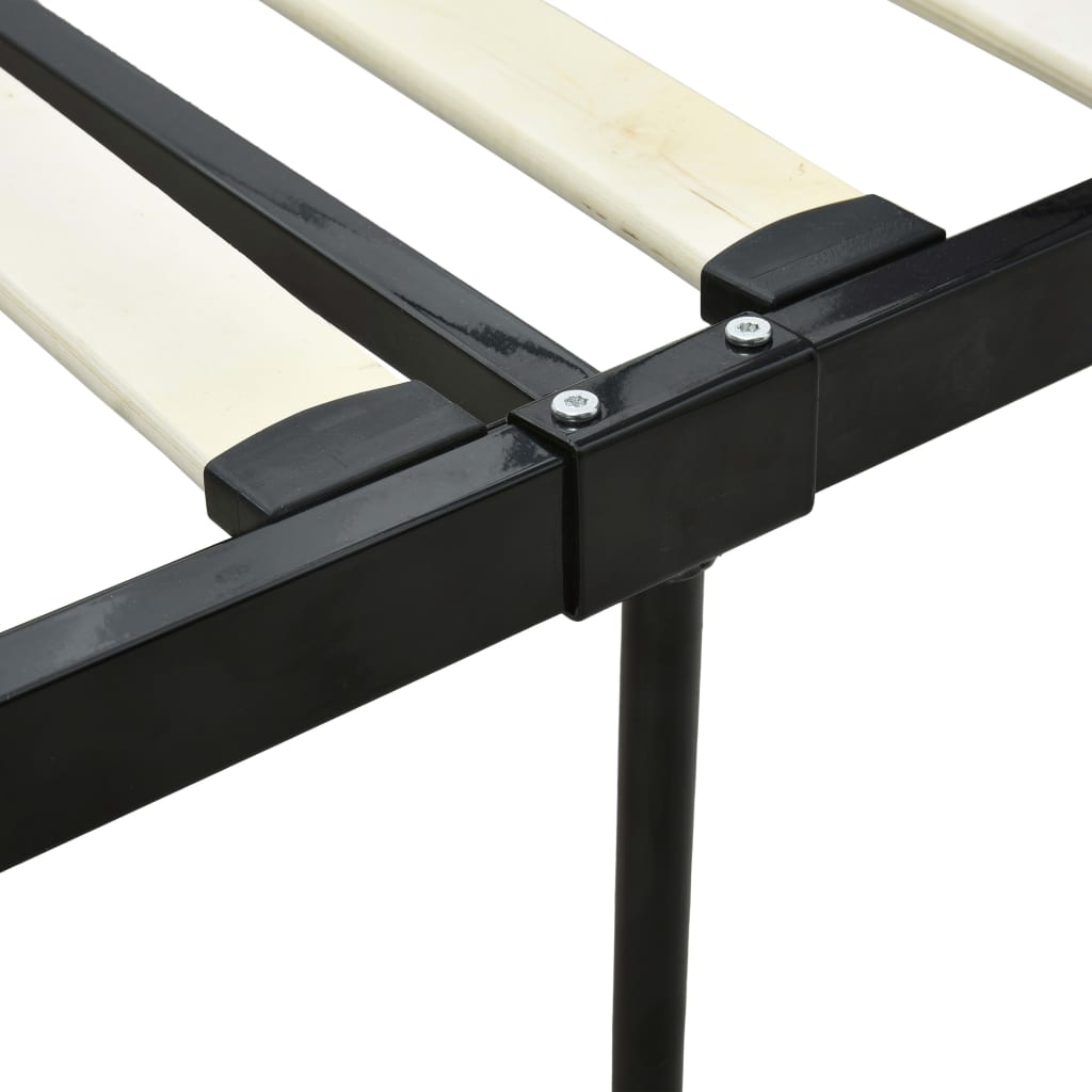 Bed Frame without Mattress with Canopy Black 160x200 cm Metal