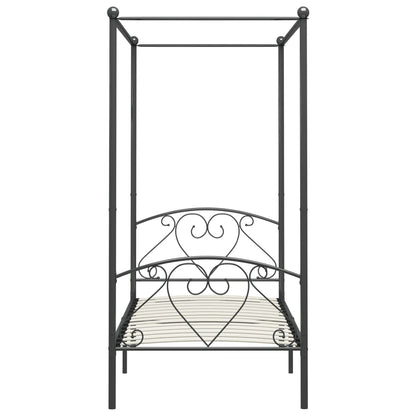 284442 vidaXL Canopy Bed Frame without Mattress Grey Metal 120x200 cm