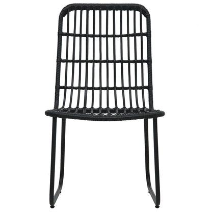 Garden Chairs 2 pcs Poly Rattan Black
