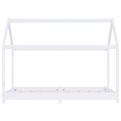 Kids Bed Frame White Solid Pine Wood 80x160 cm