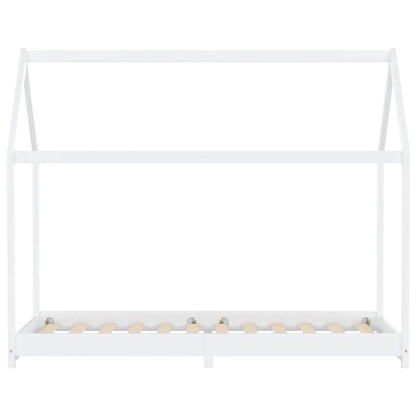 Kids Bed Frame White Solid Pine Wood 90x200 cm