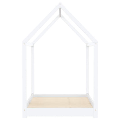 Kids Bed Frame White Solid Pine Wood 90x200 cm