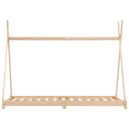 Kids Bed Frame Solid Pine Wood 90x200 cm