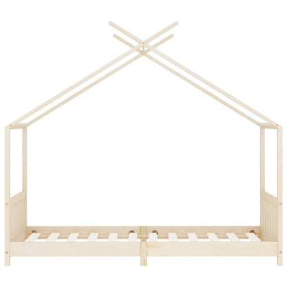 Kids Bed Frame Solid Pine Wood 90x200 cm