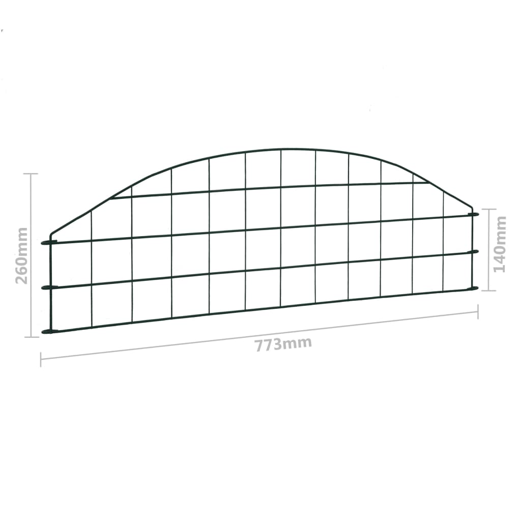 Arched Garden Fence Set 77.3x26 cm Green