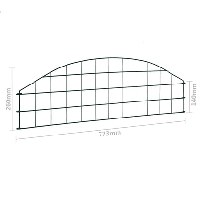 Arched Garden Fence Set 77.3x26 cm Green