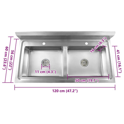 Kitchen Sink Double Basin Stainless Steel