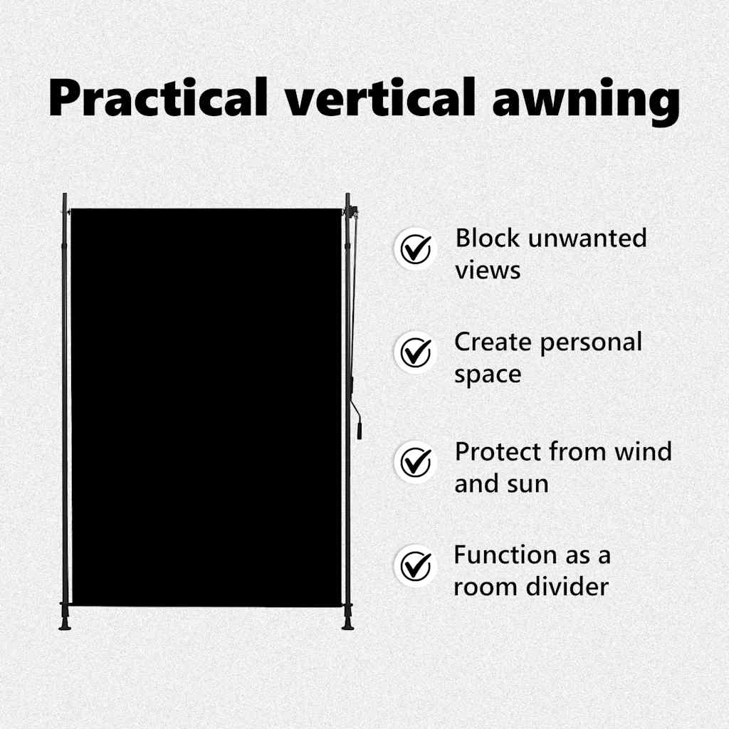 Outdoor Roller Blind 150x270 cm Anthracite