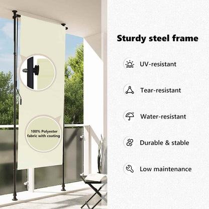 Outdoor Roller Blind 100x270 cm Cream