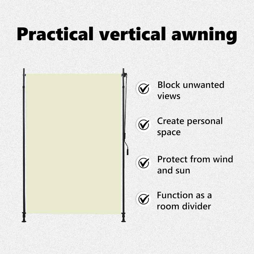 Outdoor Roller Blind 150x270 cm Cream