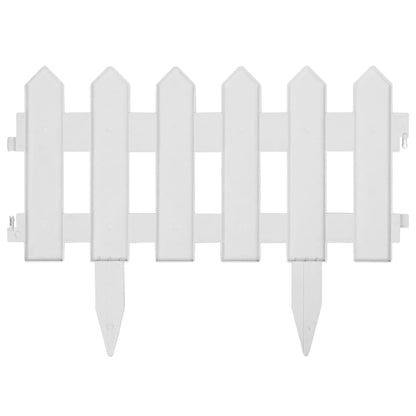 Lawn Edgings 25 pcs White 10 m PP