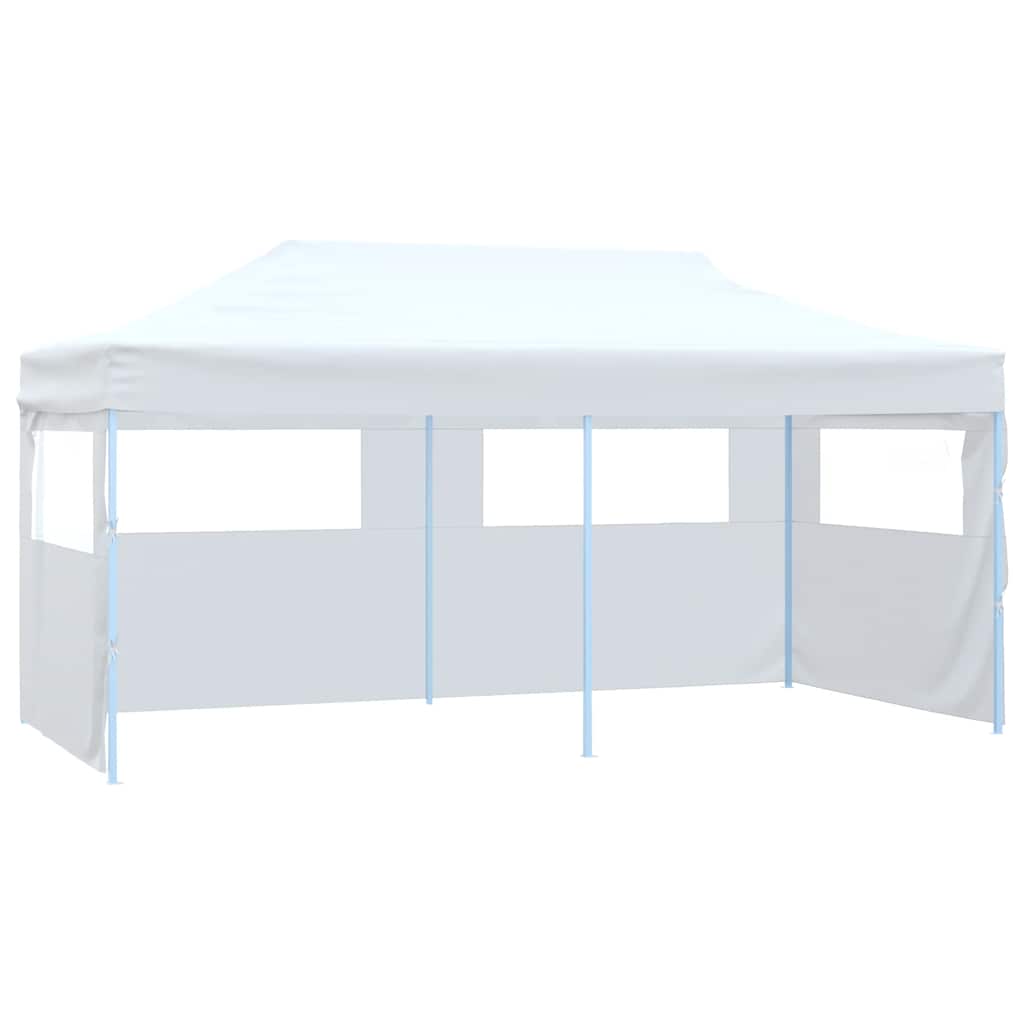 Professional Folding Party Tent with 4 Sidewalls 3x6 m Steel White