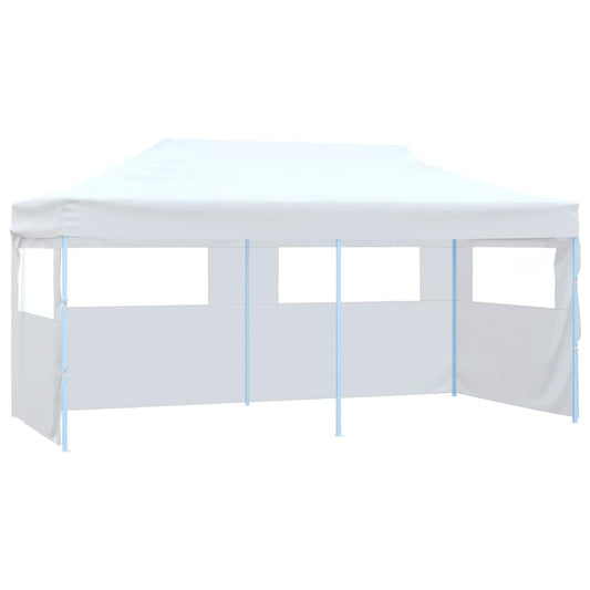 Professional Folding Party Tent with 4 Sidewalls 3x6 m Steel White