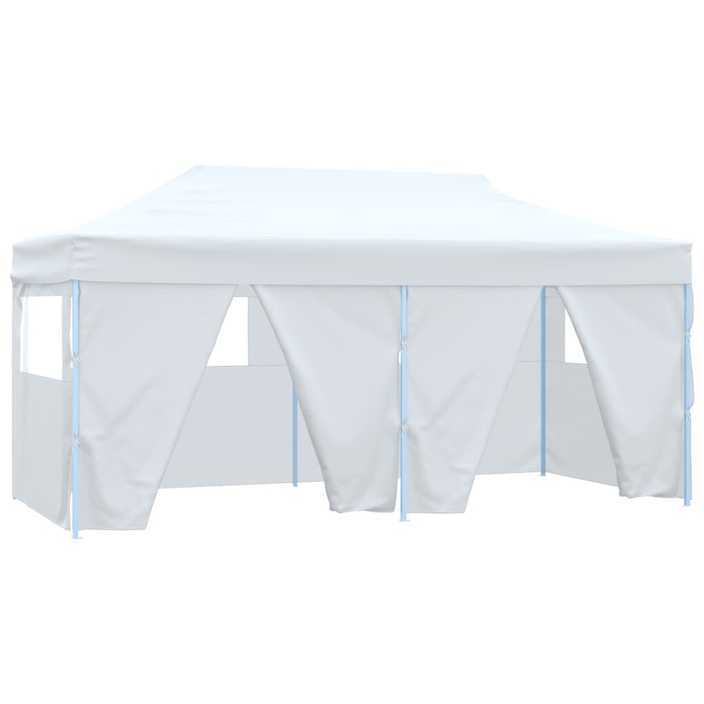 Professional Folding Party Tent with 4 Sidewalls 3x6 m Steel White
