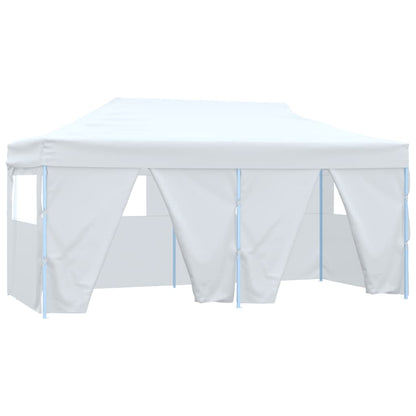 Professional Folding Party Tent with 4 Sidewalls 3x6 m Steel White