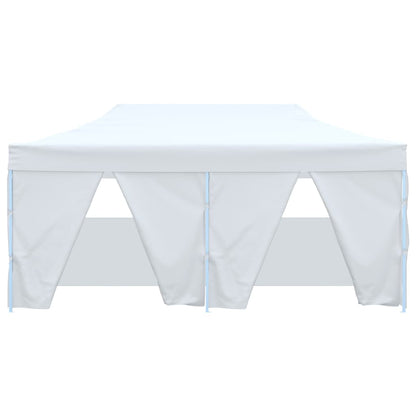 Professional Folding Party Tent with 4 Sidewalls 3x6 m Steel White