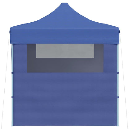 Professional Folding Party Tent with 3 Sidewalls 3x4 m Steel Blue