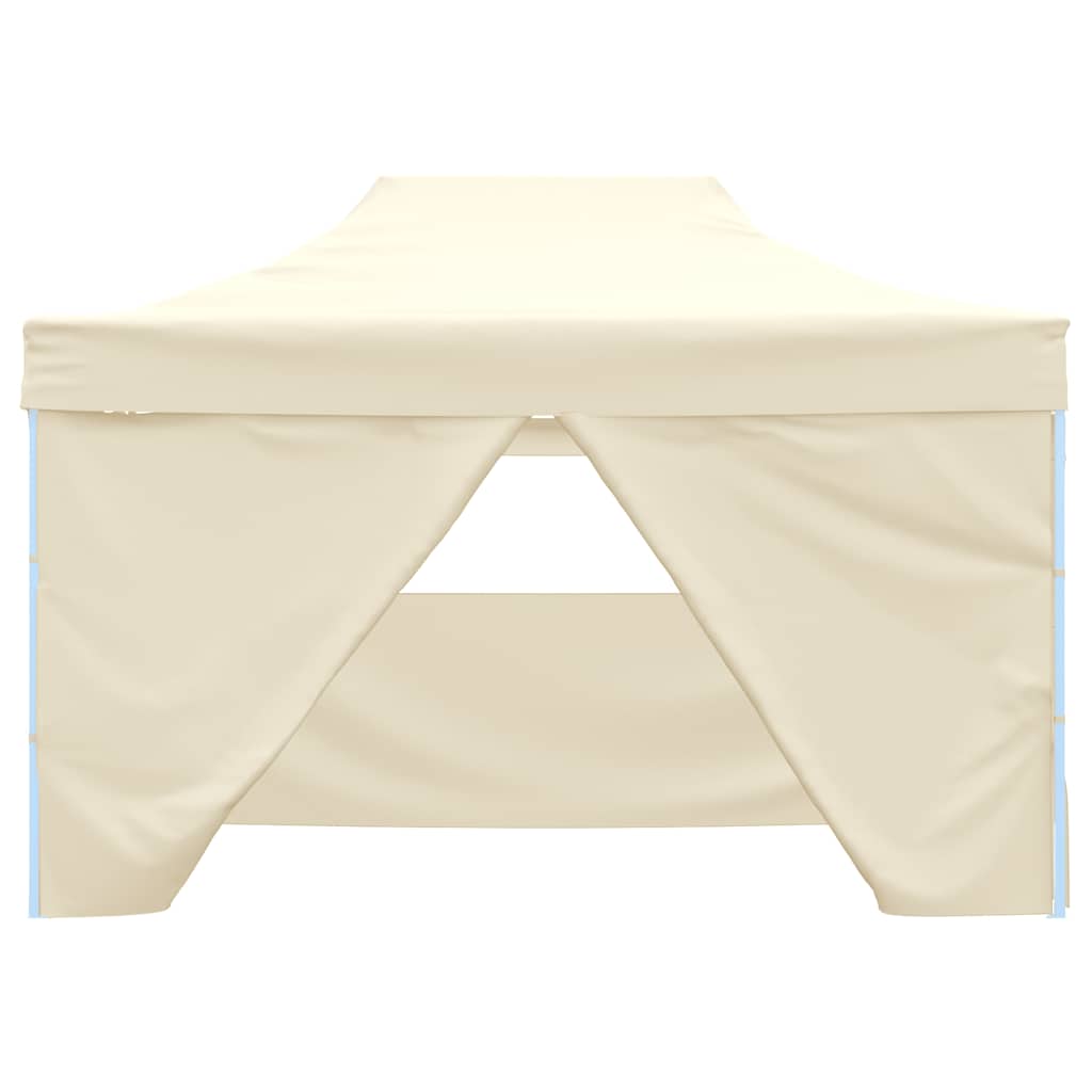 Professional Folding Party Tent with 4 Sidewalls 3x4 m Steel Cream