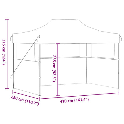 Professional Folding Party Tent with 3 Sidewalls 3x4 m Steel Anthracite