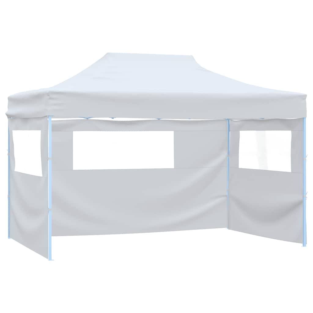 Professional Folding Party Tent with 4 Sidewalls 280x410x315 cm Steel White