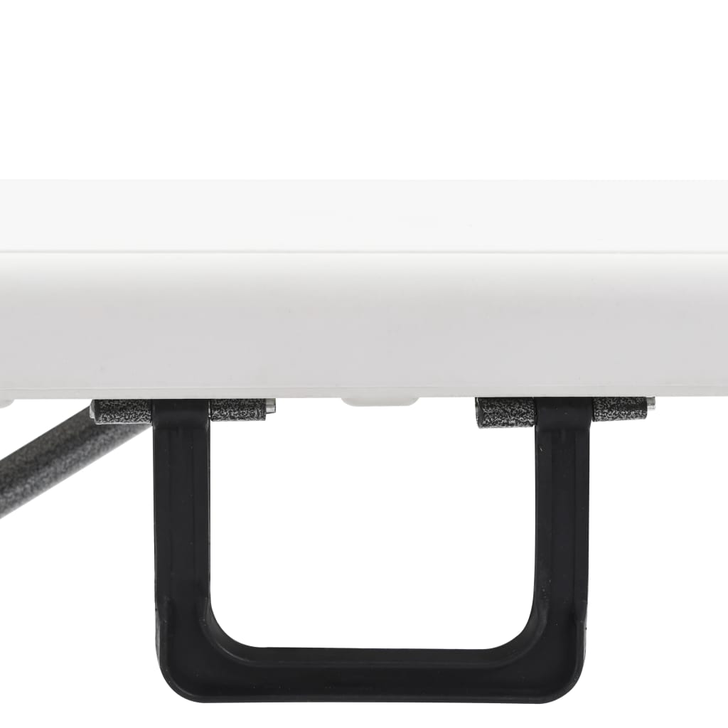 Folding Garden Benches 2 pcs 180 cm HDPE White