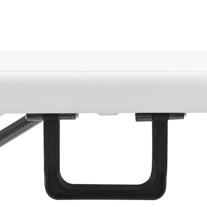 Folding Garden Benches 2 pcs 180 cm HDPE White