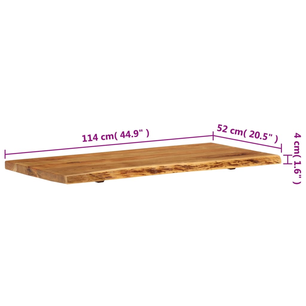 Bathroom Vanity Top Solid Acacia Wood 114x52x3.8 cm
