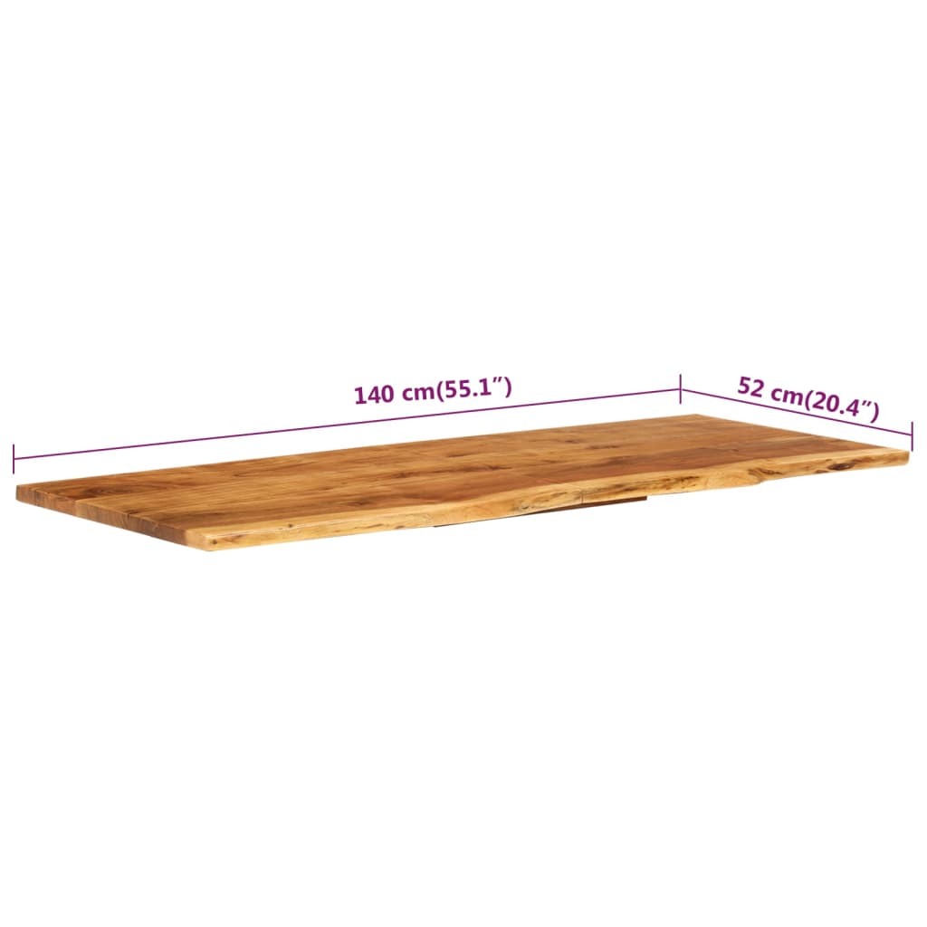 Bathroom Vanity Top Solid Acacia Wood 140x52x2.5 cm