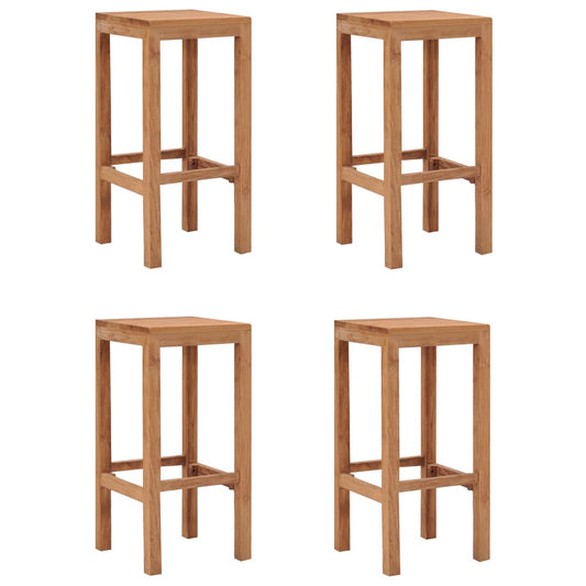 Bar Stools 4 pcs Solid Teak Wood