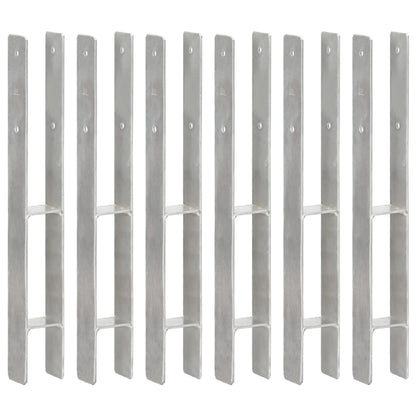 Fence Anchors 6 pcs Silver 7x6x60 cm Galvanised Steel