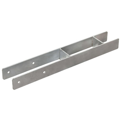 Fence Anchors 2 pcs Silver 8x6x60 cm Galvanised Steel