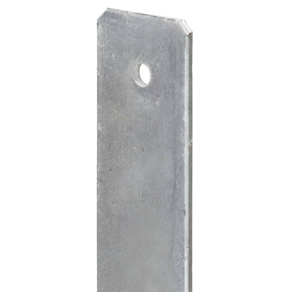 Fence Anchors 2 pcs Silver 8x6x60 cm Galvanised Steel