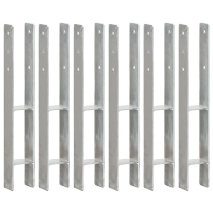 Fence Anchors 6 pcs Silver 8x6x60 cm Galvanised Steel