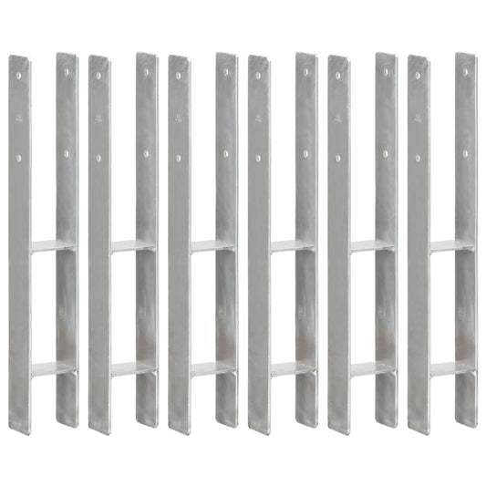 Fence Anchors 6 pcs Silver 8x6x60 cm Galvanised Steel