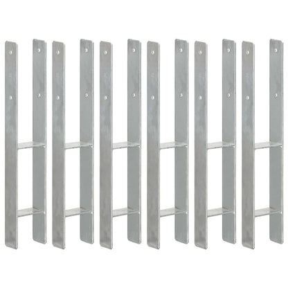 Fence Anchors 6 pcs Silver 9x6x60 cm Galvanised Steel