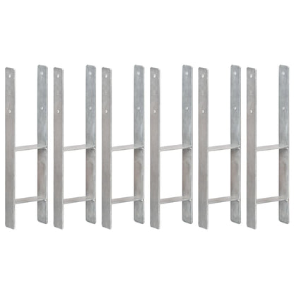 Fence Anchors 6 pcs Silver 14x6x60 cm Galvanised Steel