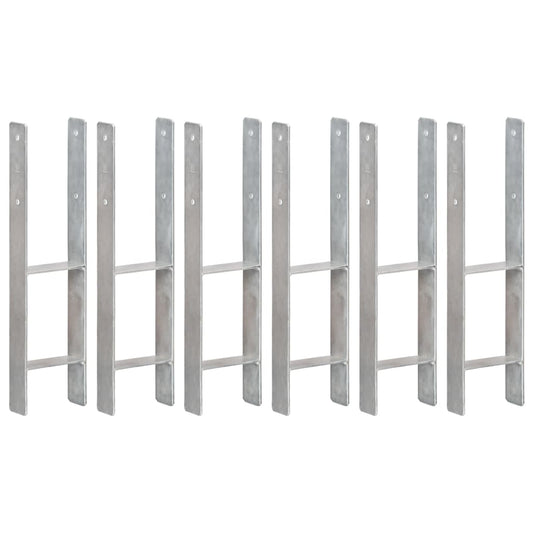Fence Anchors 6 pcs Silver 14x6x60 cm Galvanised Steel