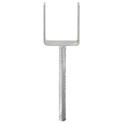 Fence Anchors 6 pcs Silver 8x6x30 cm Galvanised Steel