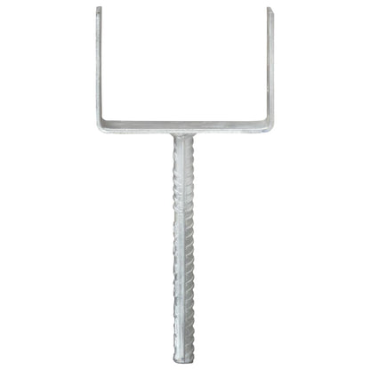 Fence Anchors 6 pcs Silver 12x6x30 cm Galvanised Steel