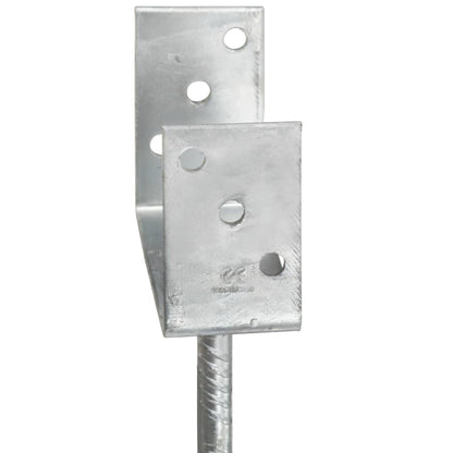 Fence Anchors 6 pcs Silver 12x6x30 cm Galvanised Steel