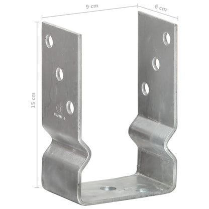 Fence Anchors 6 pcs Silver 9x6x15 cm Galvanised Steel