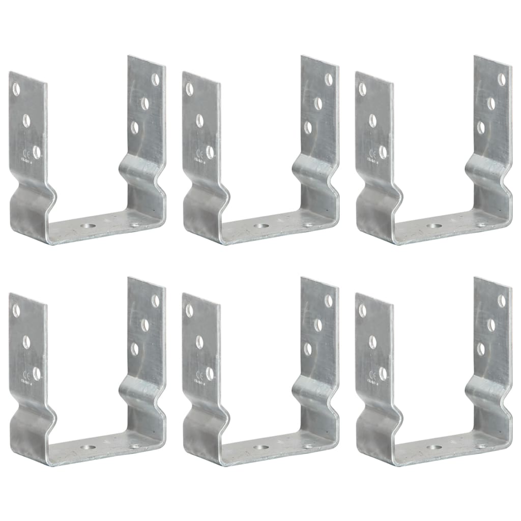 Fence Anchors 6 pcs Silver 12x6x15 cm Galvanised Steel