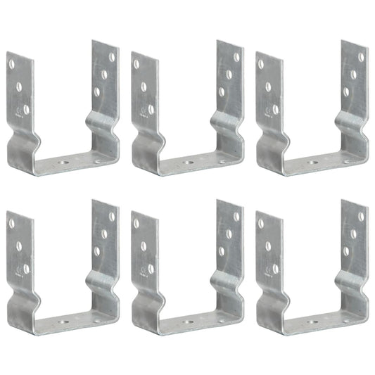 Fence Anchors 6 pcs Silver 12x6x15 cm Galvanised Steel