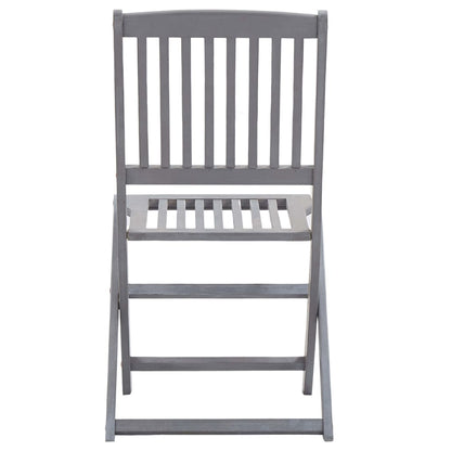 5 Piece Garden Dining Set Solid Acacia Wood Grey