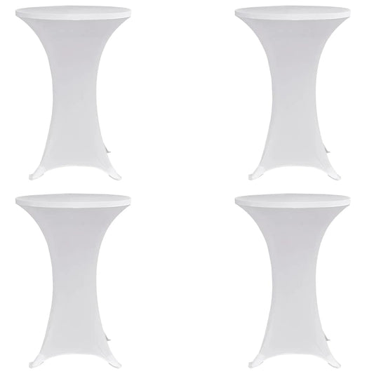 Standing Table Cover Ø60 cm White Stretch 4 pcs