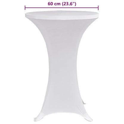 Standing Table Cover Ø60 cm White Stretch 4 pcs