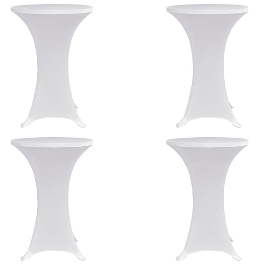 Standing Table Cover Ø70 cm White Stretch 4 pcs