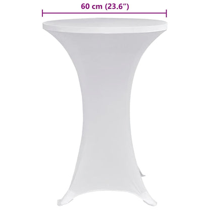 Standing Table Cover Ø70 cm White Stretch 4 pcs