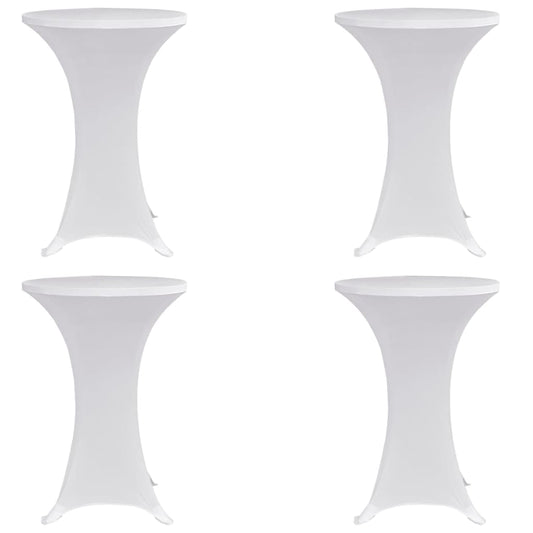 Standing Table Cover Ø80 cm White Stretch 4 pcs