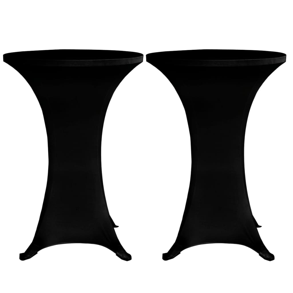 Standing Table Cover Ø60 cm Black Stretch 4 pcs
